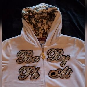 Baby Phat White/Blue Hooded Top And Pants with Gold Accents